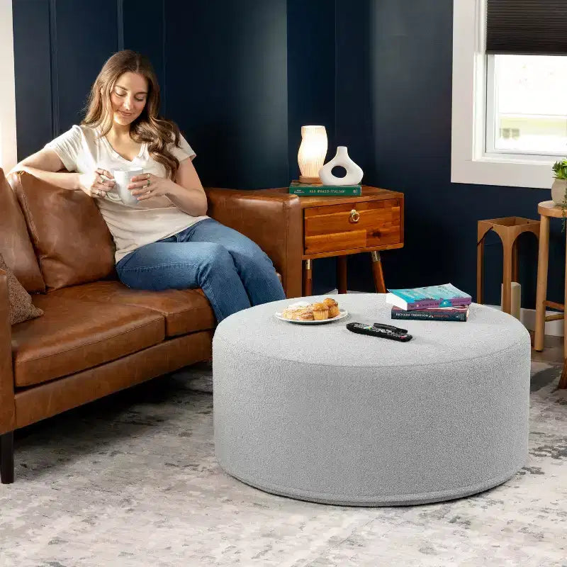 Ottoman canapé rond - Table basse et repose-pieds géants surdimensionnés