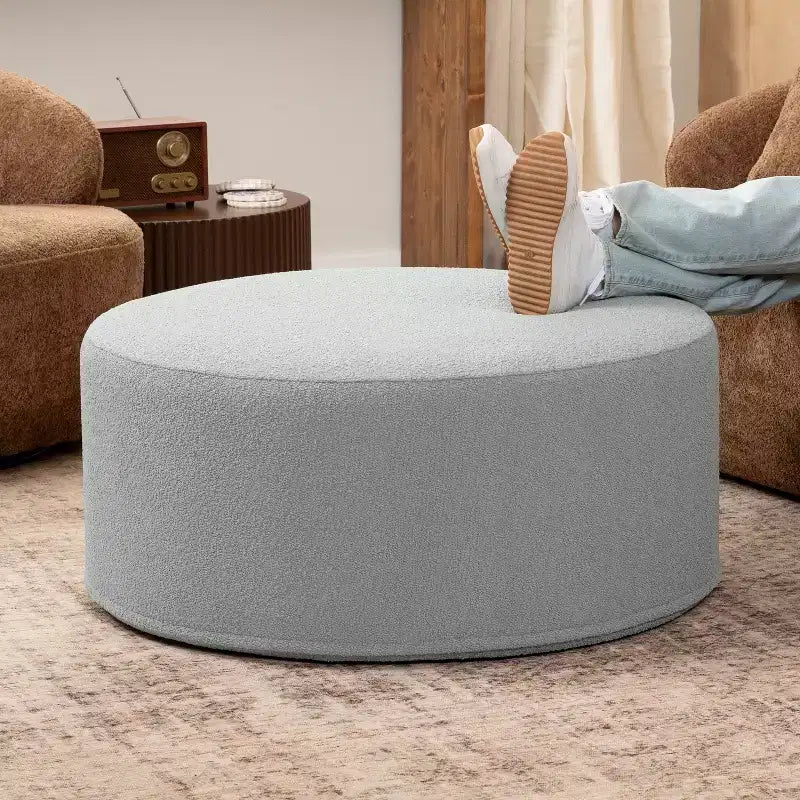 Ottoman canapé rond - Table basse et repose-pieds géants surdimensionnés