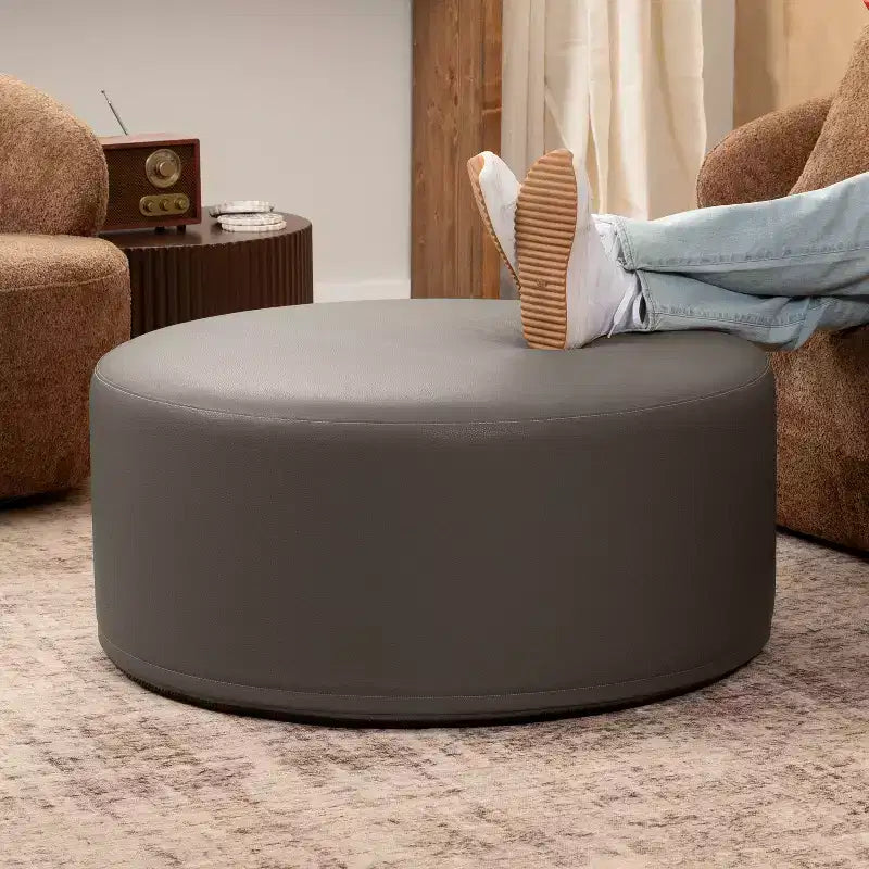 Ottoman canapé rond - Table basse et repose-pieds géants surdimensionnés