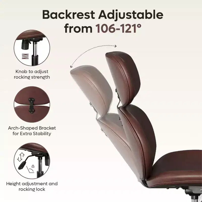 Chaise de bureau pivotante avec pouf, chaise de bureau inclinable avec dossier haut et appui-tête réglables, chaise de jeu ergonomique en PU