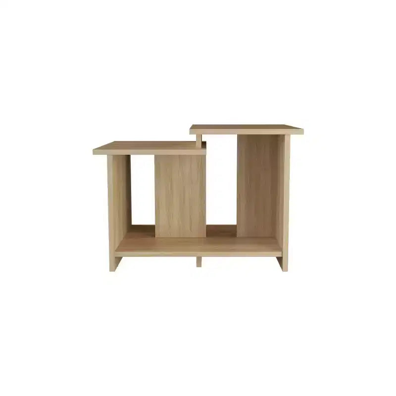 Table basse rectangulaire moderne de 42,2 cm de hauteur avec étagère inférieure ouverte pour rangement de bureau/salon, gain de place.