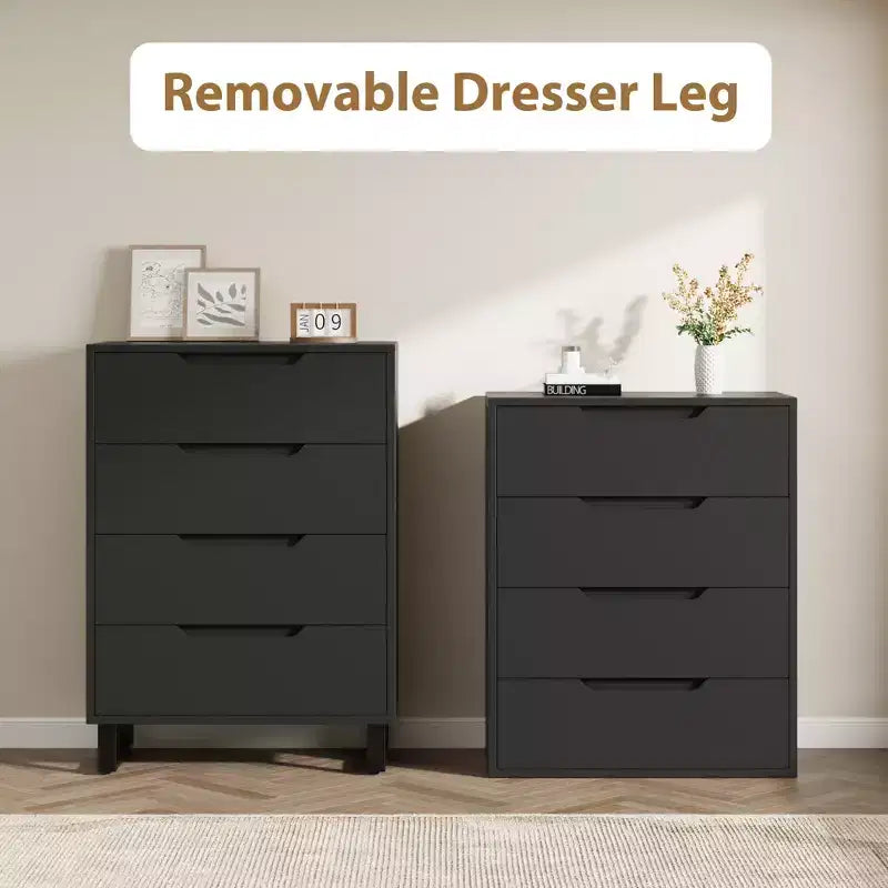 Meuble TV, Commode Haute 106 cm, Armoire Verticale Autonome à Tiroirs avec Rangement, Coffre de Rangement en Bois pour Chambre à Coucher