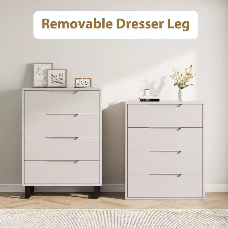 Meuble TV, Commode Haute 106 cm, Armoire Verticale Autonome à Tiroirs avec Rangement, Coffre de Rangement en Bois pour Chambre à Coucher