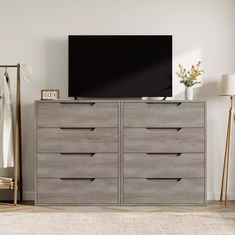 Meuble TV, Commode Haute 106 cm, Armoire Verticale Autonome à Tiroirs avec Rangement, Coffre de Rangement en Bois pour Chambre à Coucher
