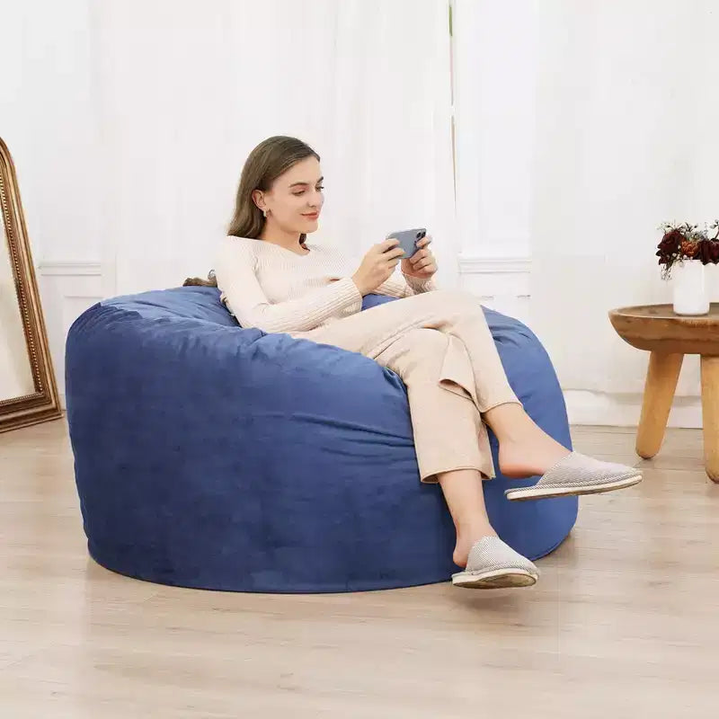 Pouf géant en mousse à mémoire de forme de 120 cm pour adultes, grand canapé avec housse amovible en microfibre moelleuse de 1,2 m