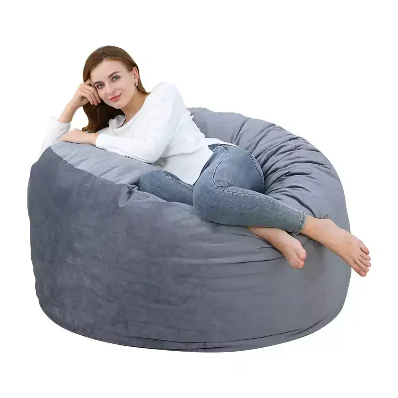 Pouf géant en mousse à mémoire de forme de 120 cm pour adultes, grand canapé avec housse amovible en microfibre moelleuse de 1,2 m