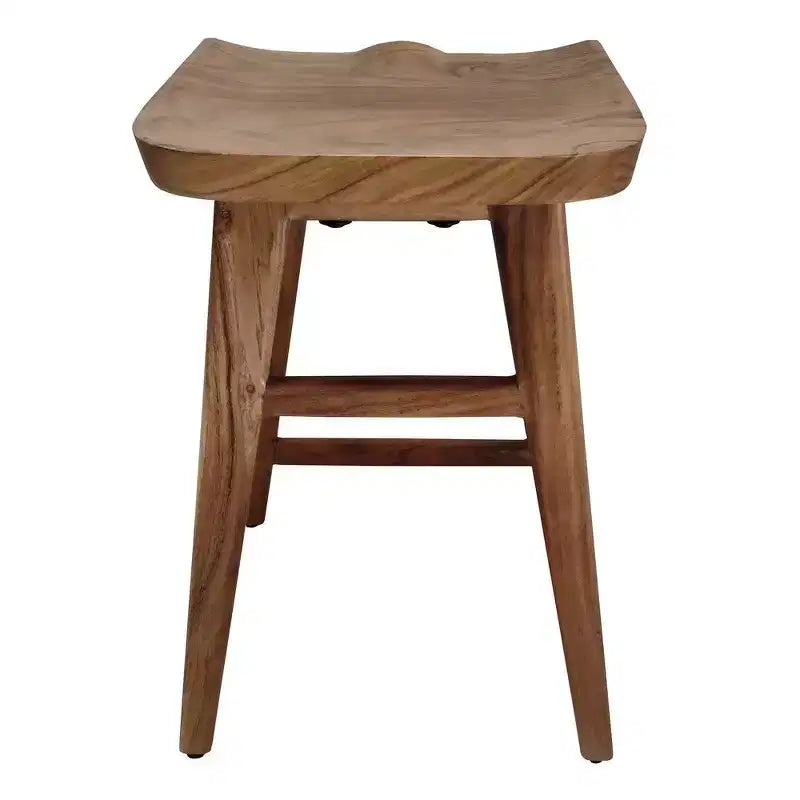 Tabouret de comptoir sans dossier en bois d'acacia fait main, hauteur 24 pouces