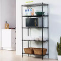 Black Metal 5-Tier Heavy Duty Adjustable Configuration Shelving Unit