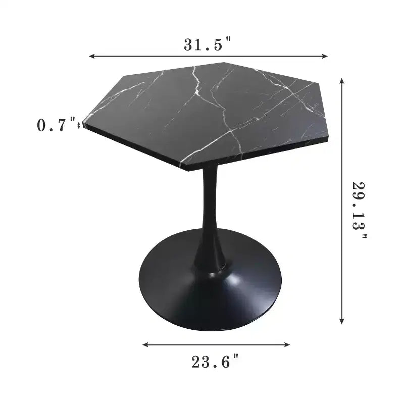 Table basse octogonale moderne peu encombrante de 31,5 po
