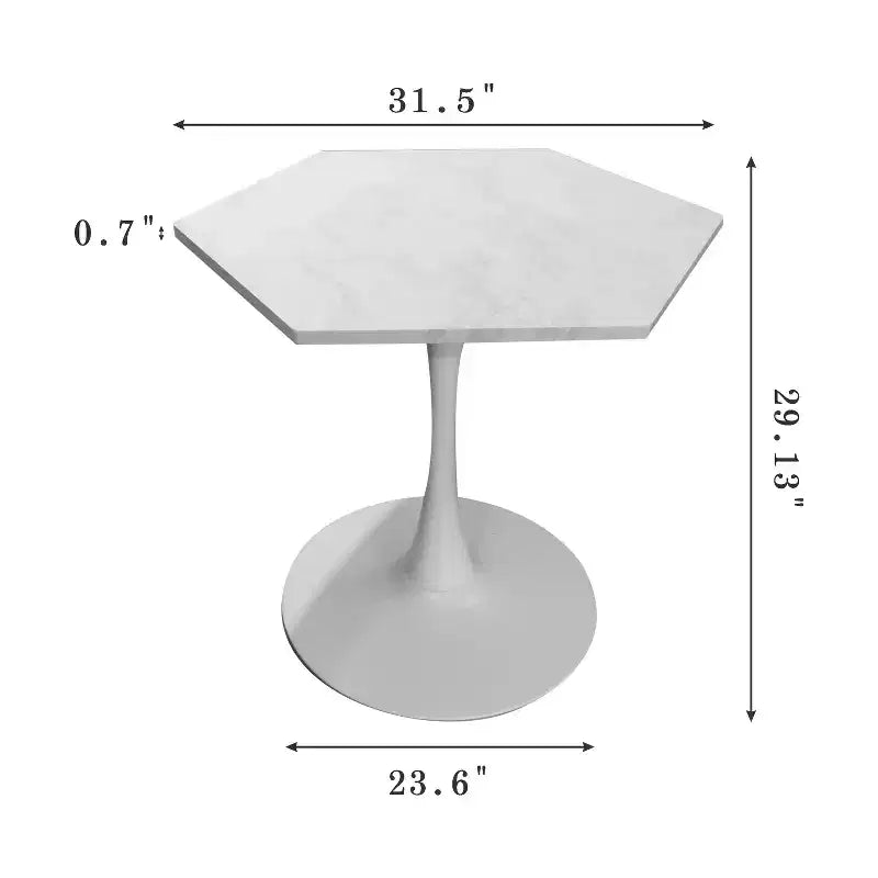Table basse octogonale moderne peu encombrante de 31,5 po