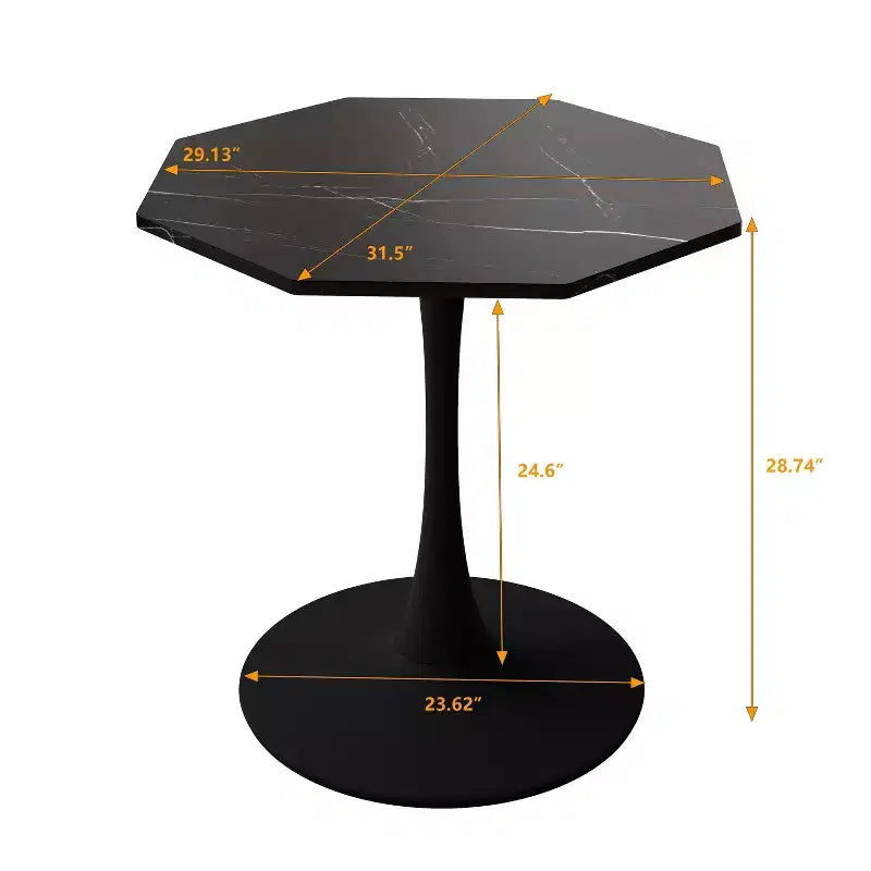 Table basse octogonale moderne peu encombrante de 31,5 po