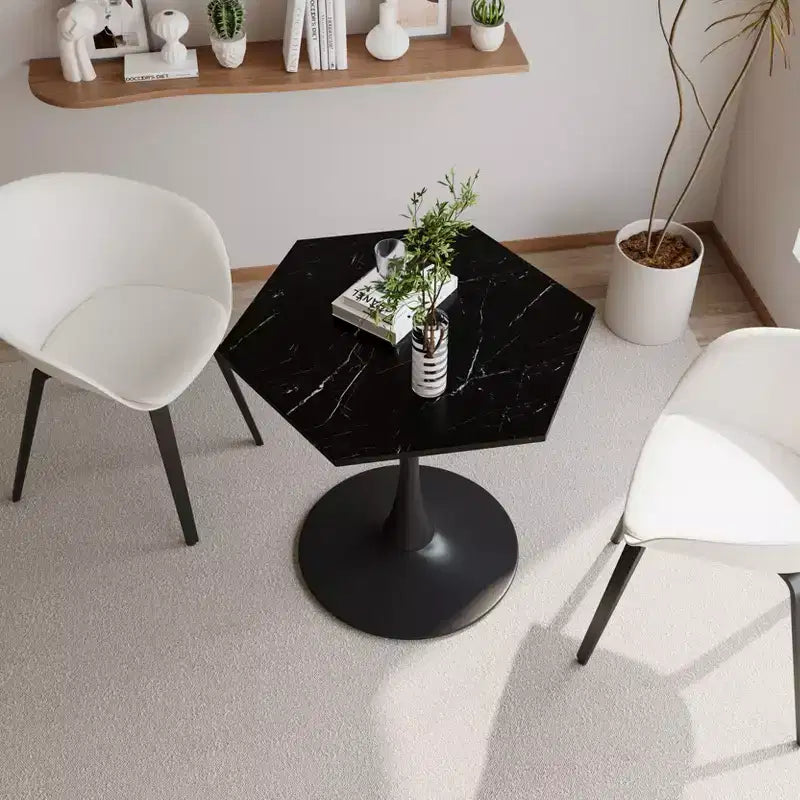 Table basse octogonale moderne peu encombrante de 31,5 po