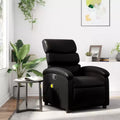 Fauteuil de massage inclinable en simili cuir noir, métal, bois composite pour une personne