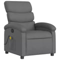Fauteuil inclinable de massage en tissu gris foncé - Fauteuil de relaxation manuel réglable avec vibrations, poche latérale, rembourrage épais