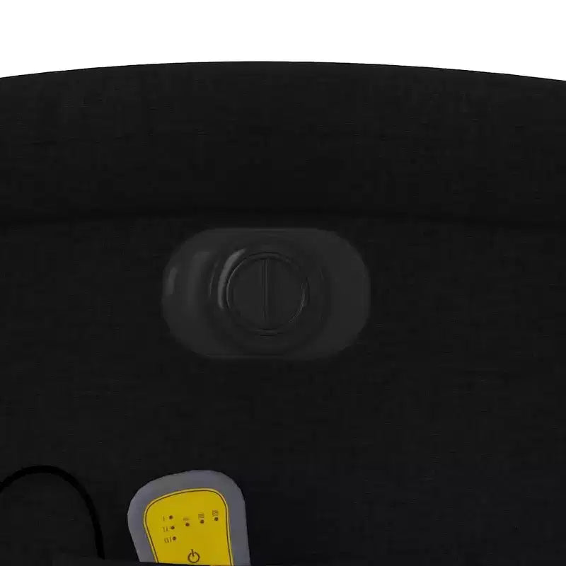 Fauteuil de massage électrique inclinable - Dossier à oreilles, tissu noir, réglage motorisé, 6 points de vibration, fauteuil avec pochette de rangement