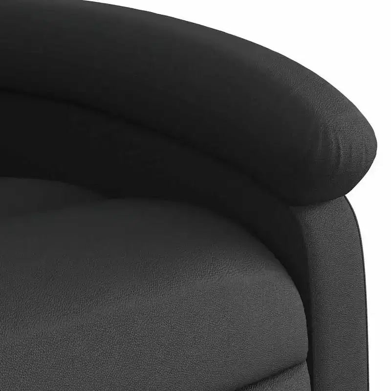 Fauteuil inclinable électrique releveur en cuir noir avec massage et inclinaison manuelle