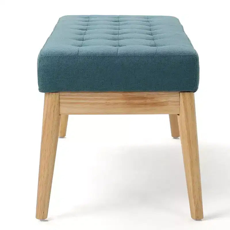 Banc d'entrée moderne avec cadre en bois, tabourets repose-pieds ottoman avec siège rembourré