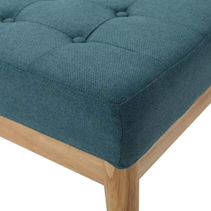 Banc d'entrée moderne avec cadre en bois, tabourets repose-pieds ottoman avec siège rembourré
