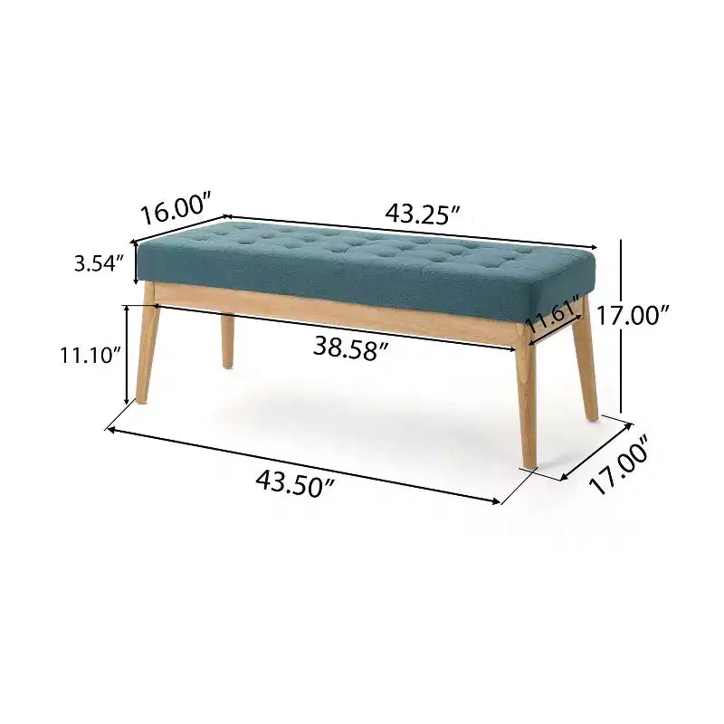 Banc d'entrée moderne avec cadre en bois, tabourets repose-pieds ottoman avec siège rembourré