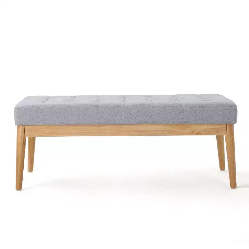 Banc d'entrée moderne avec cadre en bois, tabourets repose-pieds ottoman avec siège rembourré