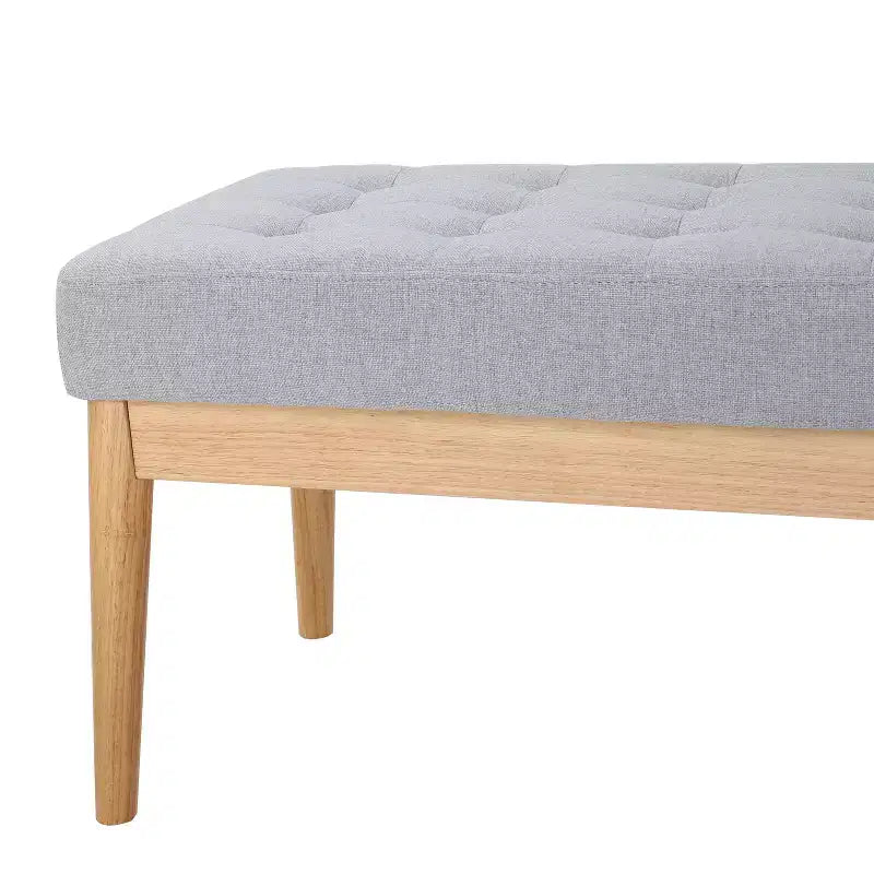 Banc d'entrée moderne avec cadre en bois, tabourets repose-pieds ottoman avec siège rembourré