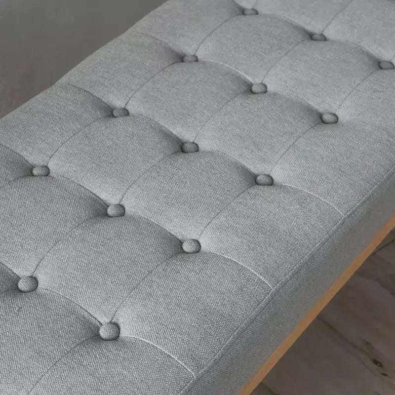 Banc d'entrée moderne avec cadre en bois, tabourets repose-pieds ottoman avec siège rembourré