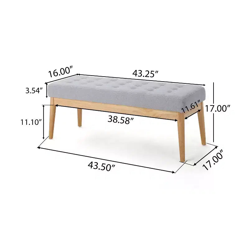 Banc d'entrée moderne avec cadre en bois, tabourets repose-pieds ottoman avec siège rembourré