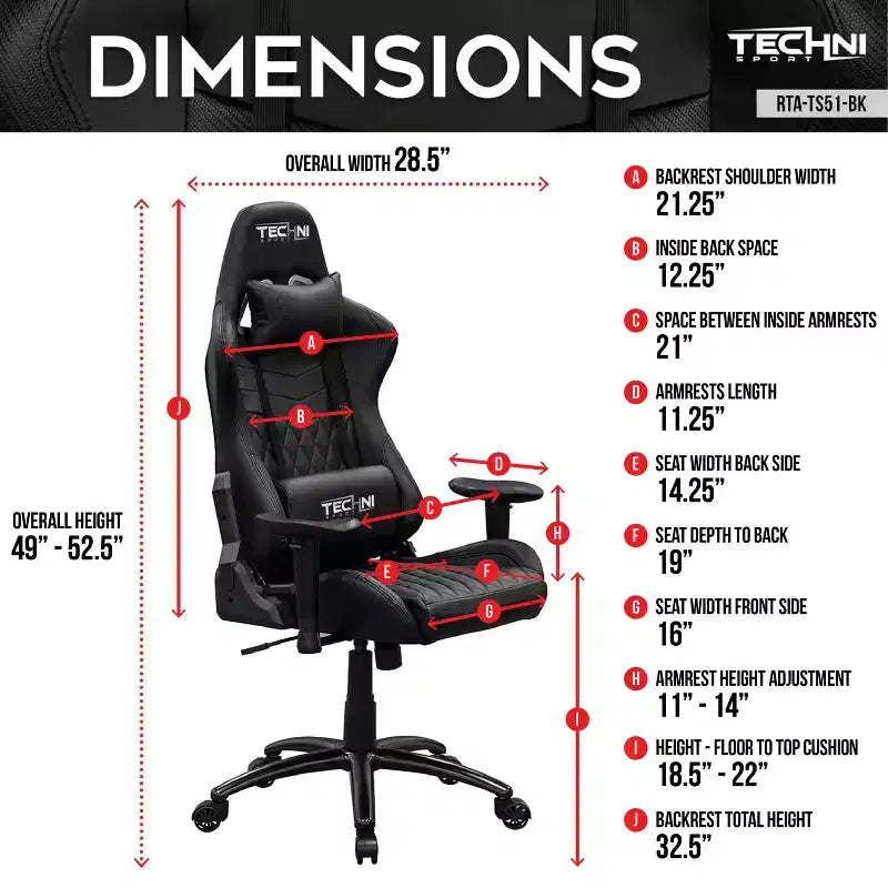 Chaise de jeu ergonomique réglable, chaises de bureau pivotantes à 360° avec oreiller appuie-tête et lombaire, chaise inclinable à 90-150° pour bureau et maison, 136 kg max, noir