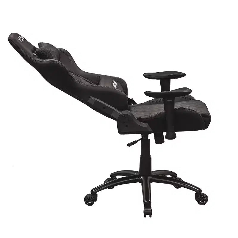 Chaise de jeu ergonomique réglable, chaises de bureau pivotantes à 360° avec oreiller appuie-tête et lombaire, chaise inclinable à 90-150° pour bureau et maison, 136 kg max, noir