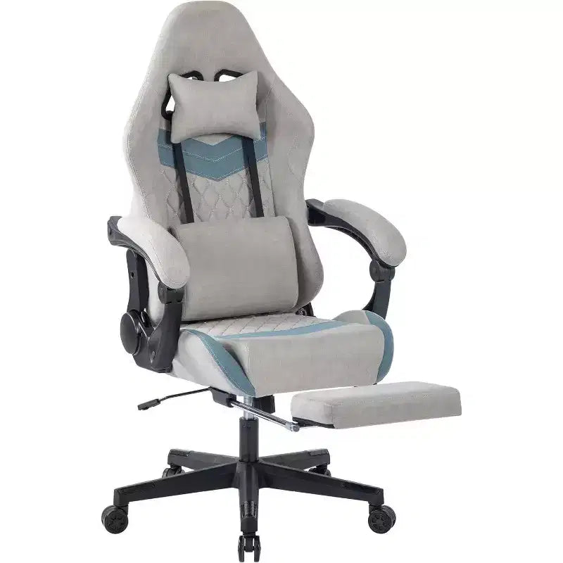 BALHAM TRADE-Computer Chair with Adjustable Lumbar Support Headrest Footrest Big and Tall Linkage Armrest