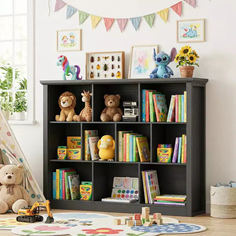 Besiost 10 Cubes Storage Bookshelf, Floor Standing Bookcase