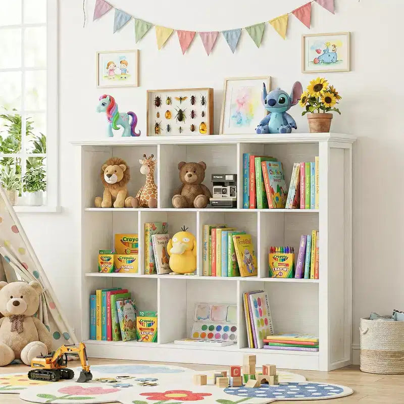 Bibliothèque à 10 casiers, étagère sur pied