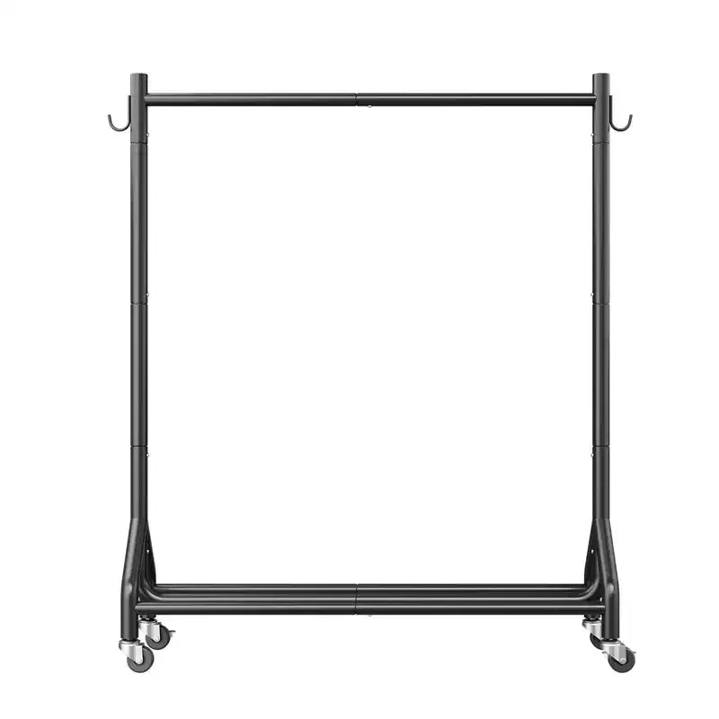 VEVOR Clothes Rack, Rolling Clothing Garment Rack with Hanging Rod and Side Hooks, 198 lbs Load Capacity, Black