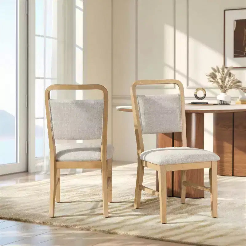 Chaises de salle à manger avec cadre en bois massif