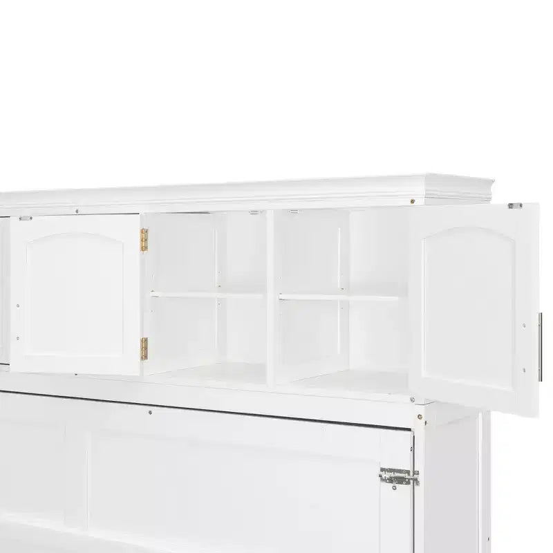Lit escamotable Queen moderne avec 2 armoires pour salon ou appartement