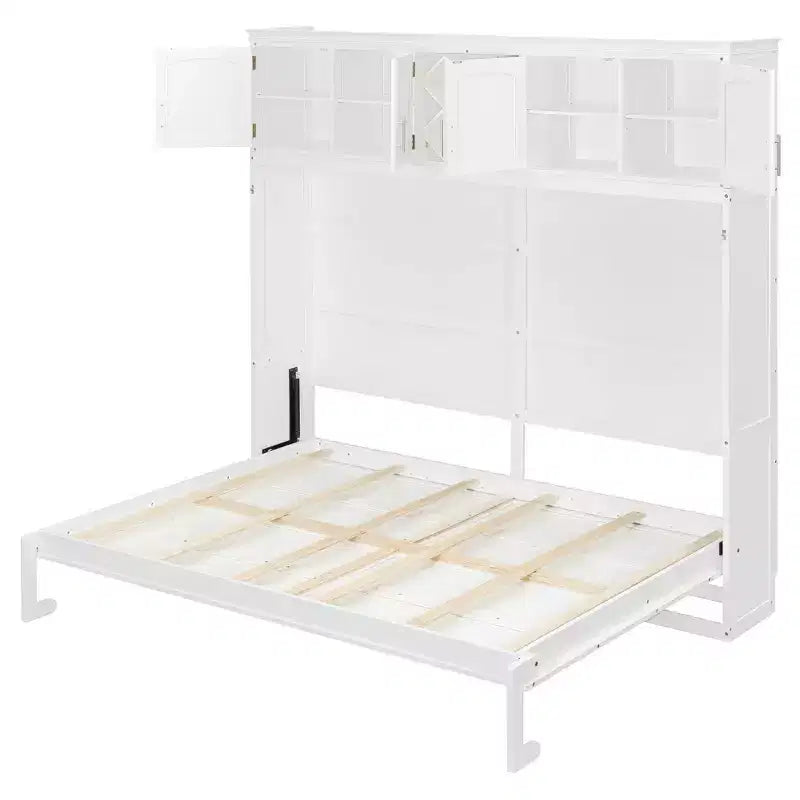 Lit escamotable Queen moderne avec 2 armoires pour salon ou appartement