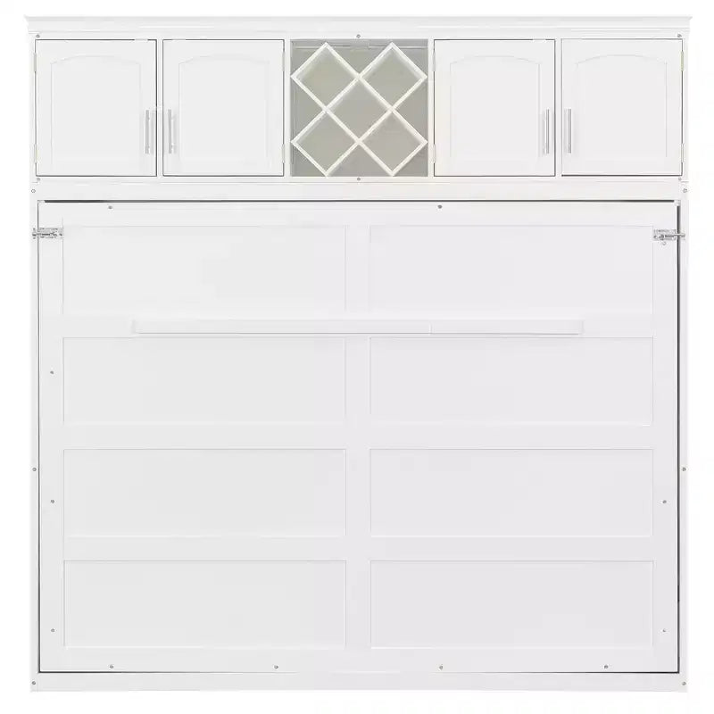 Lit escamotable Queen moderne avec 2 armoires pour salon ou appartement
