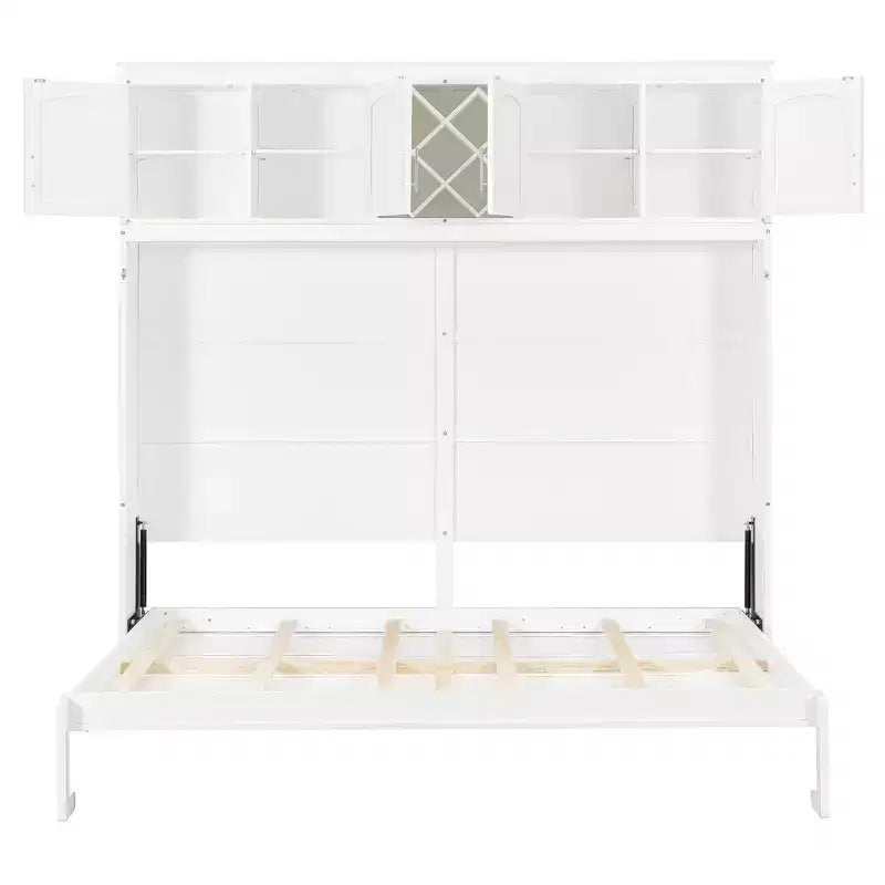 Lit escamotable Queen moderne avec 2 armoires pour salon ou appartement