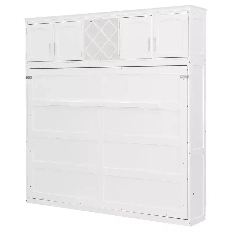 Lit escamotable Queen moderne avec 2 armoires pour salon ou appartement