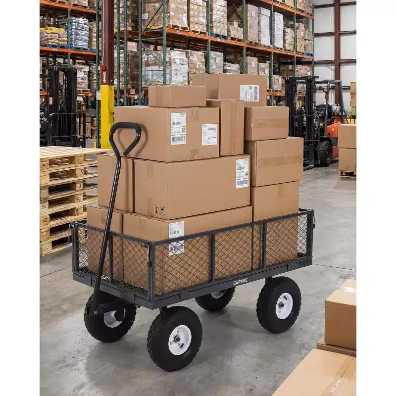 Chariot utilitaire d'extérieur robuste, capacité de 360 kg, pneus pneumatiques tout-terrain de 10 pouces