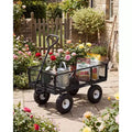 Heavy-Duty Outdoor Utility Cart, 800 lbs Capacity, 10 All-Terrain Pneumatic Tires, Easy-to-Maneuver Lawn and Garden Cart with Removable Mesh Panels