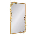 Kate and Laurel Rosella Floral Rectangular Mirror Metal, Gold, 20x30