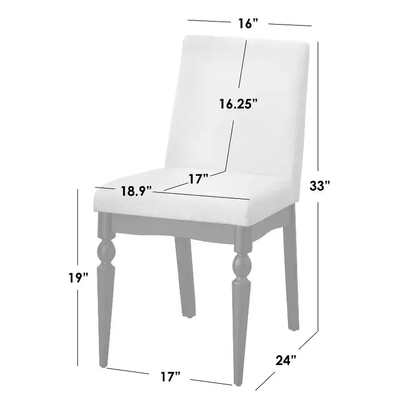 Chaise de salle à manger capitonnée avec pieds tournés beige/noir
